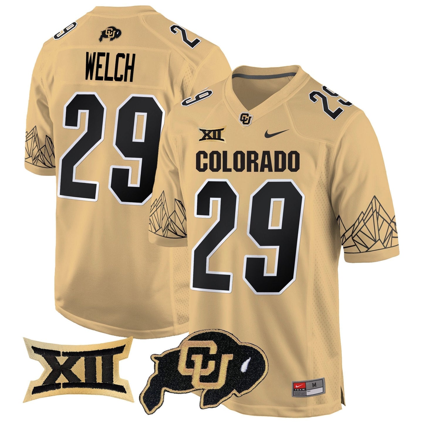 CU Big 12 XII Patch Game Jersey - All Stitched