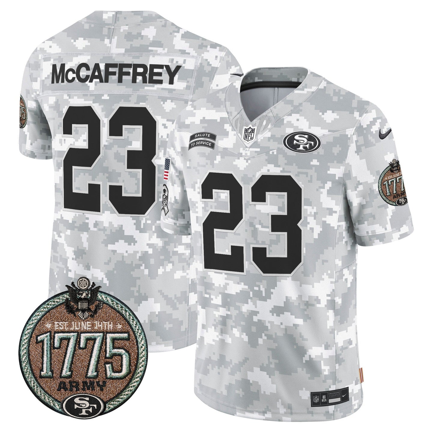 49ers 2024 Salute to Service Establishment Year Patch Vapor Limited Jersey - All Stitched