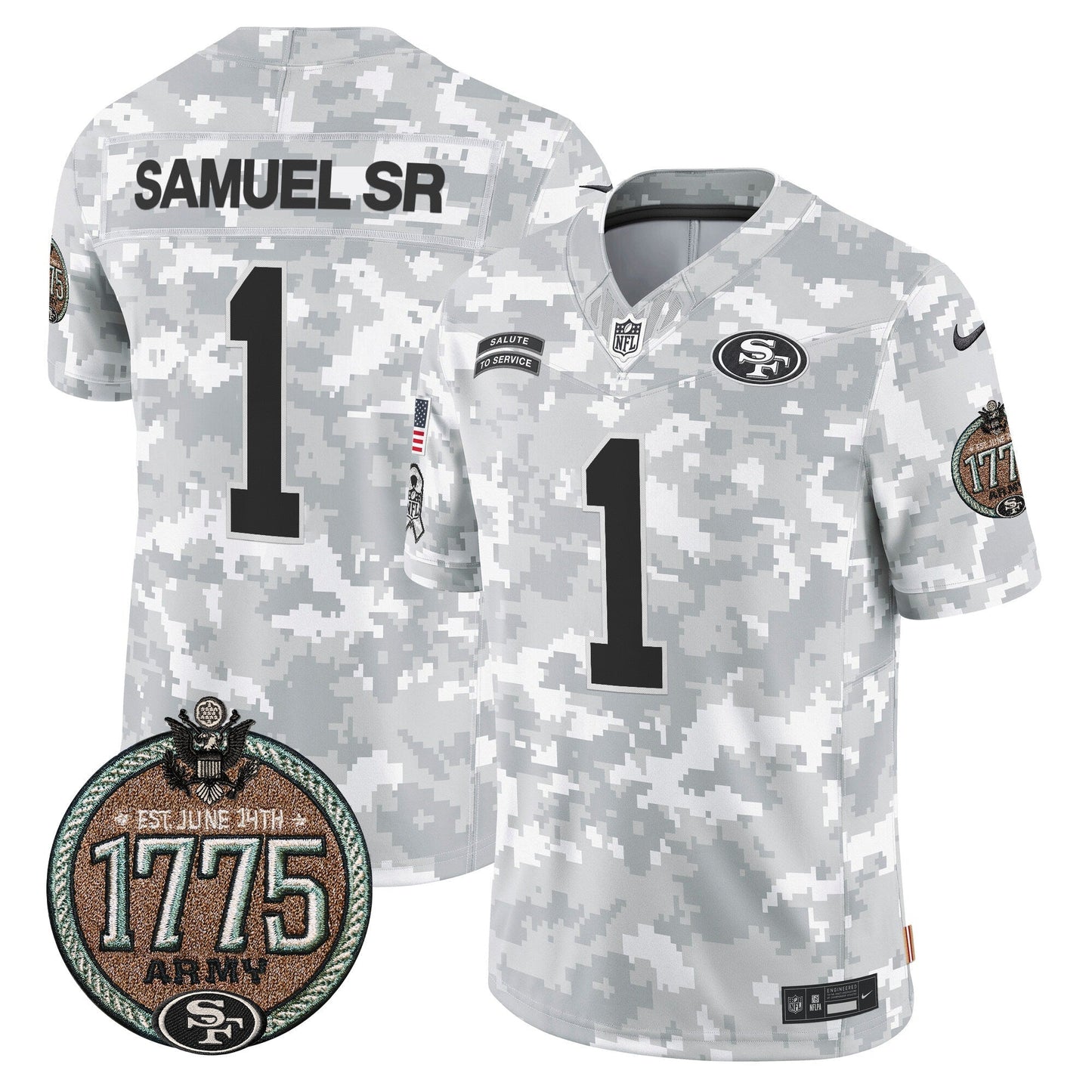 49ers 2024 Salute to Service Establishment Year Patch Vapor Limited Jersey - All Stitched