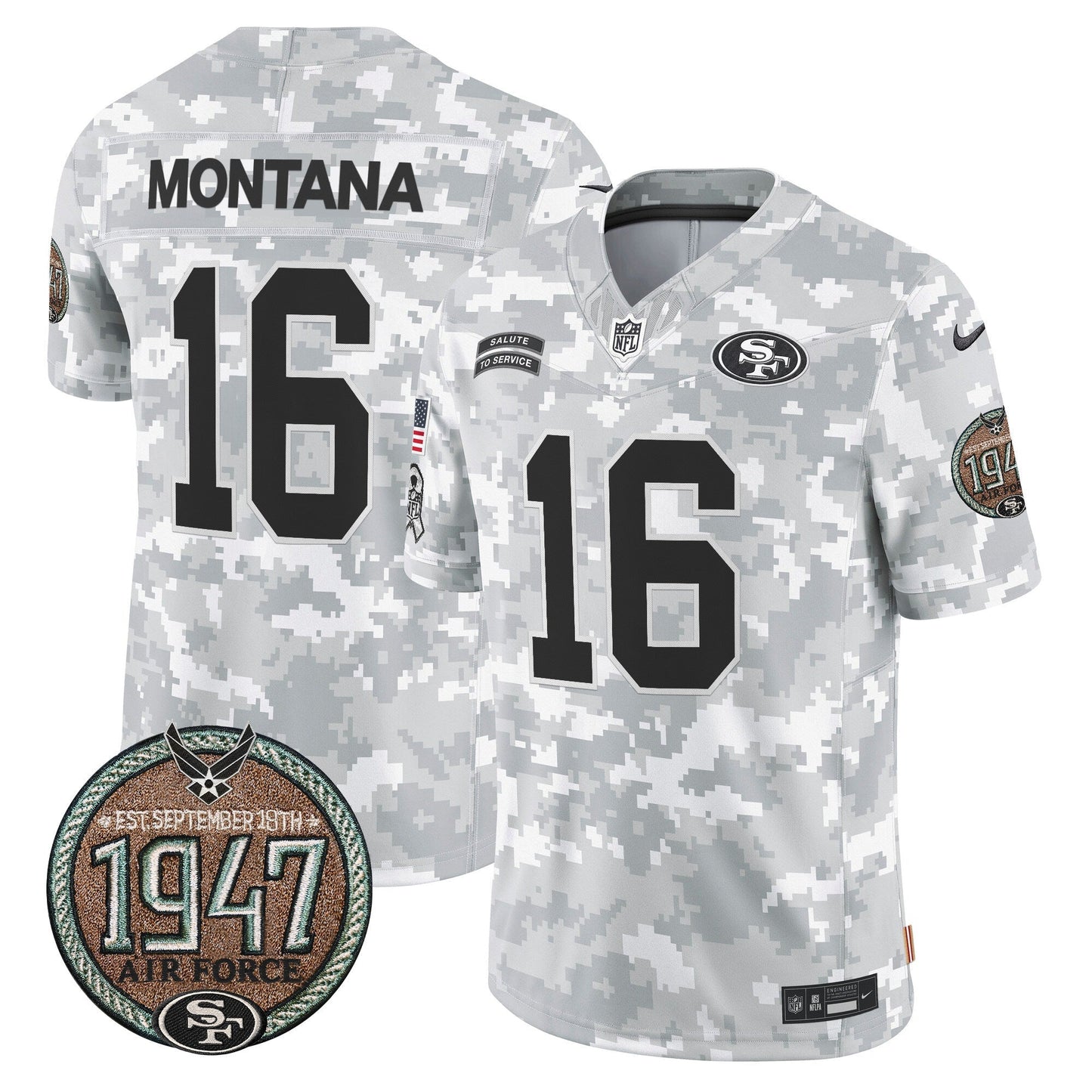 49ers 2024 Salute to Service Establishment Year Patch Vapor Limited Jersey - All Stitched