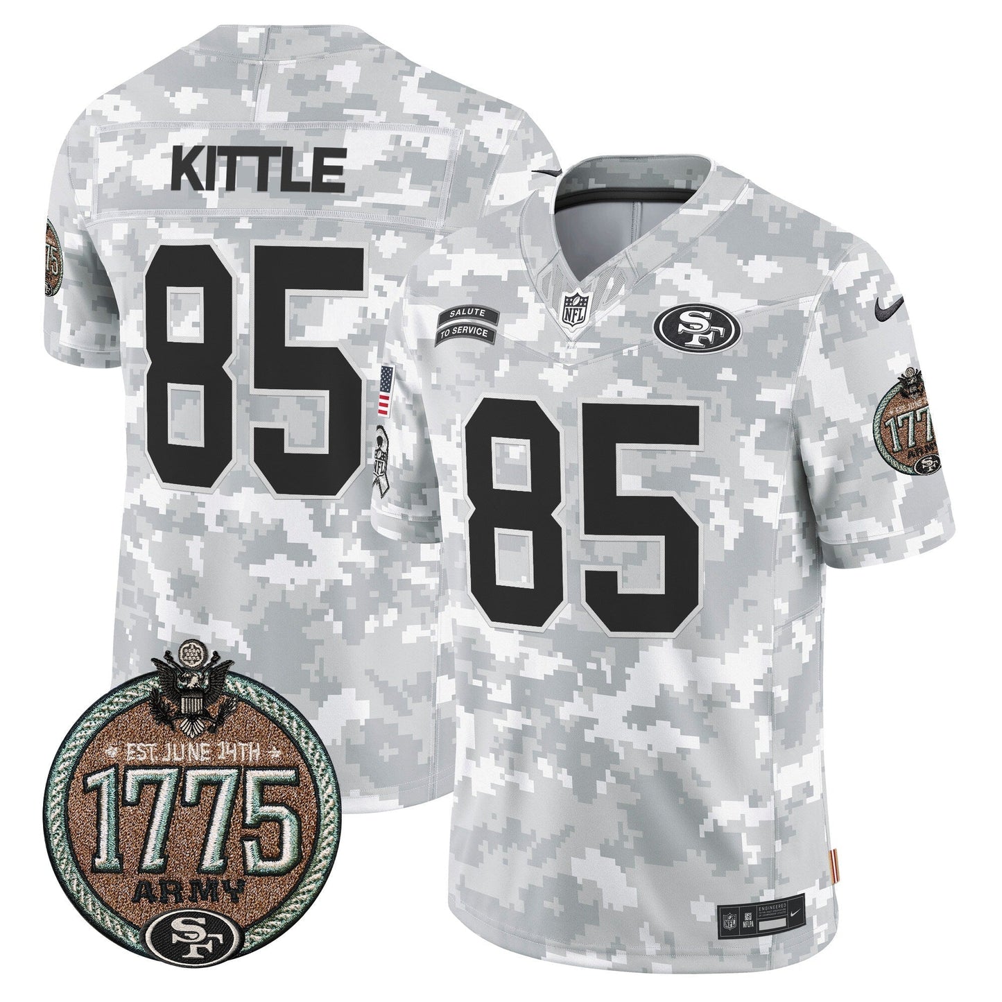 49ers 2024 Salute to Service Establishment Year Patch Vapor Limited Jersey - All Stitched