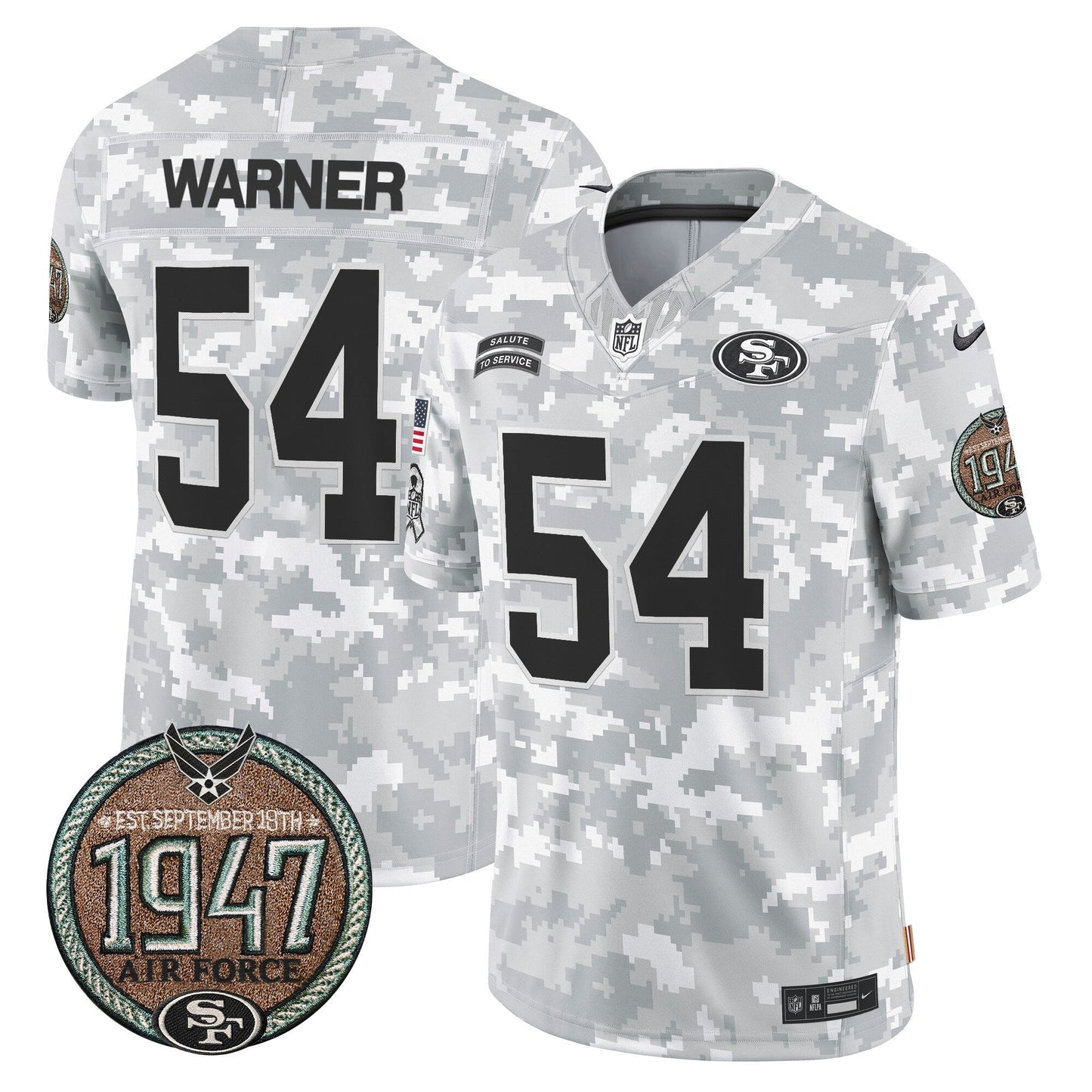 49ers 2024 Salute to Service Establishment Year Patch Vapor Limited Jersey - All Stitched