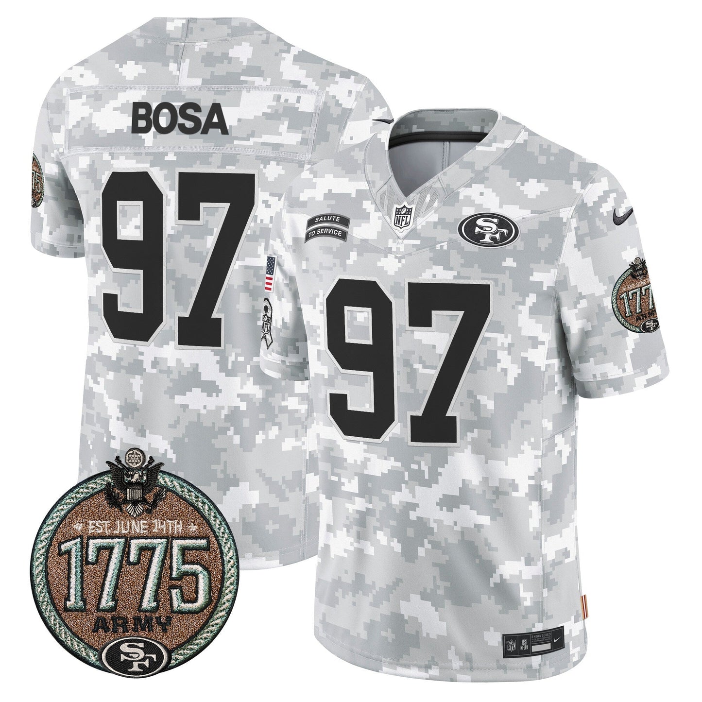 49ers 2024 Salute to Service Establishment Year Patch Vapor Limited Jersey - All Stitched