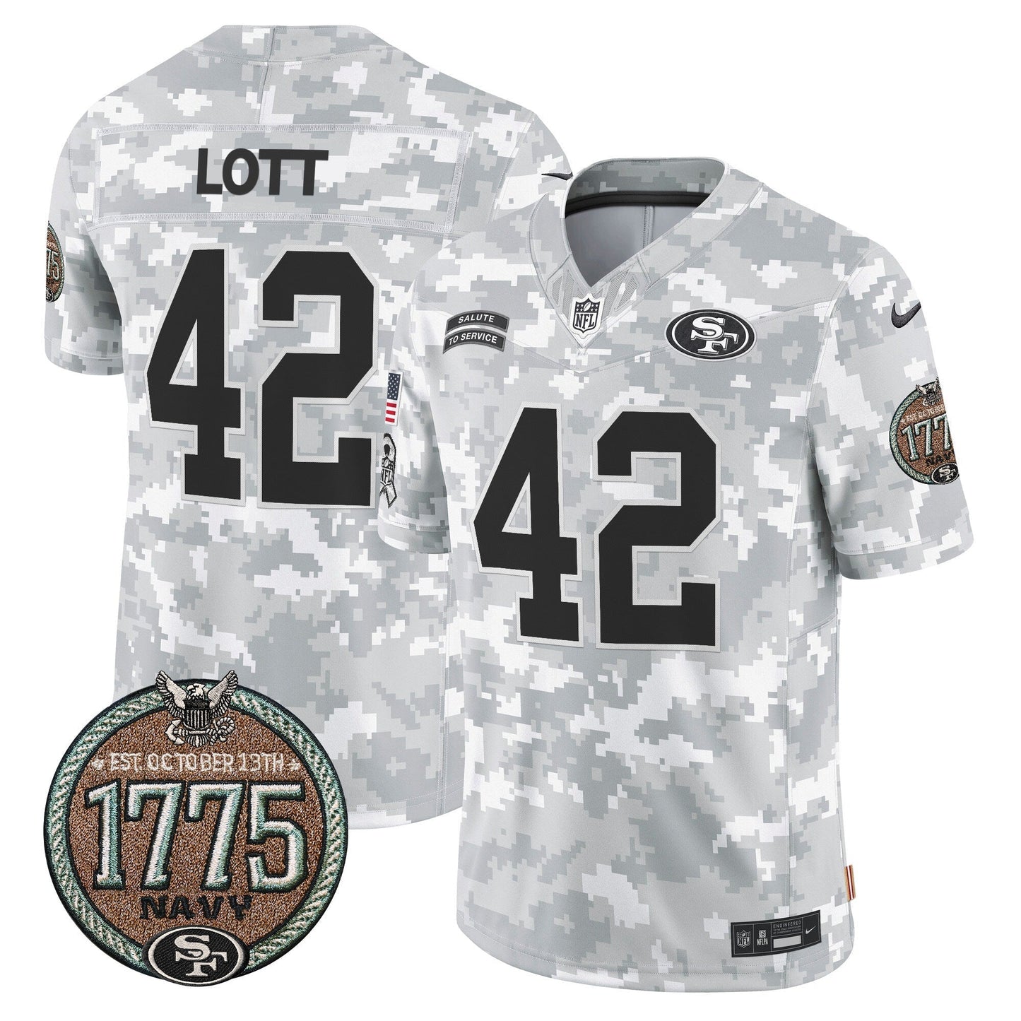 49ers 2024 Salute to Service Establishment Year Patch Vapor Limited Jersey - All Stitched