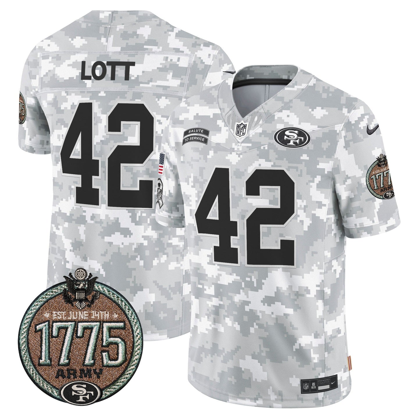 49ers 2024 Salute to Service Establishment Year Patch Vapor Limited Jersey - All Stitched