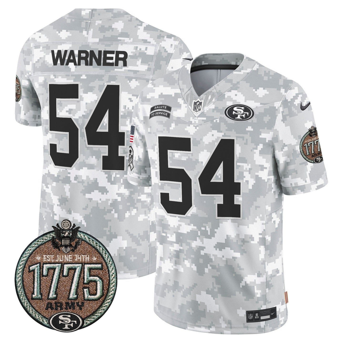 49ers 2024 Salute to Service Establishment Year Patch Vapor Limited Jersey - All Stitched