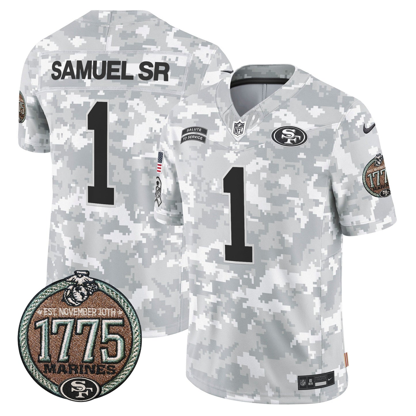 49ers 2024 Salute to Service Establishment Year Patch Vapor Limited Jersey - All Stitched