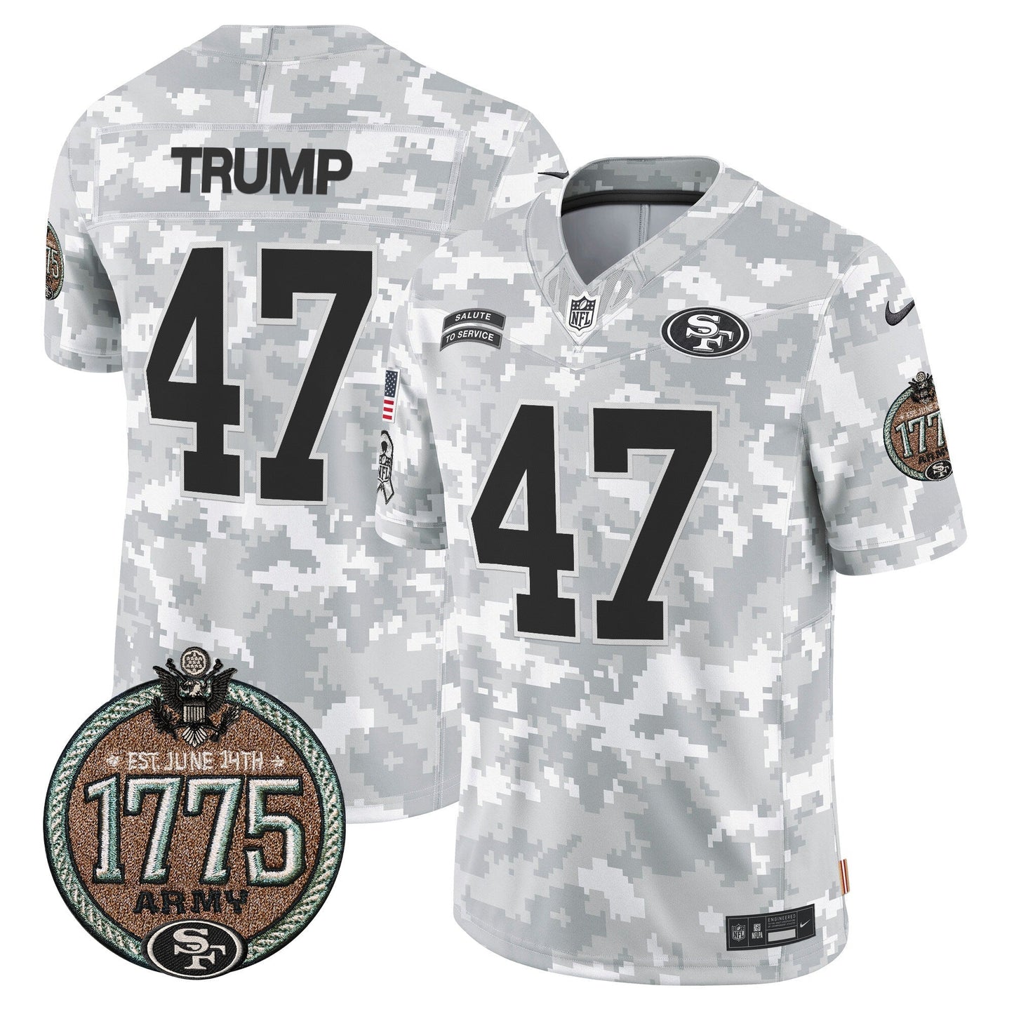 49ers 2024 Salute to Service Establishment Year Patch Vapor Limited Jersey - All Stitched