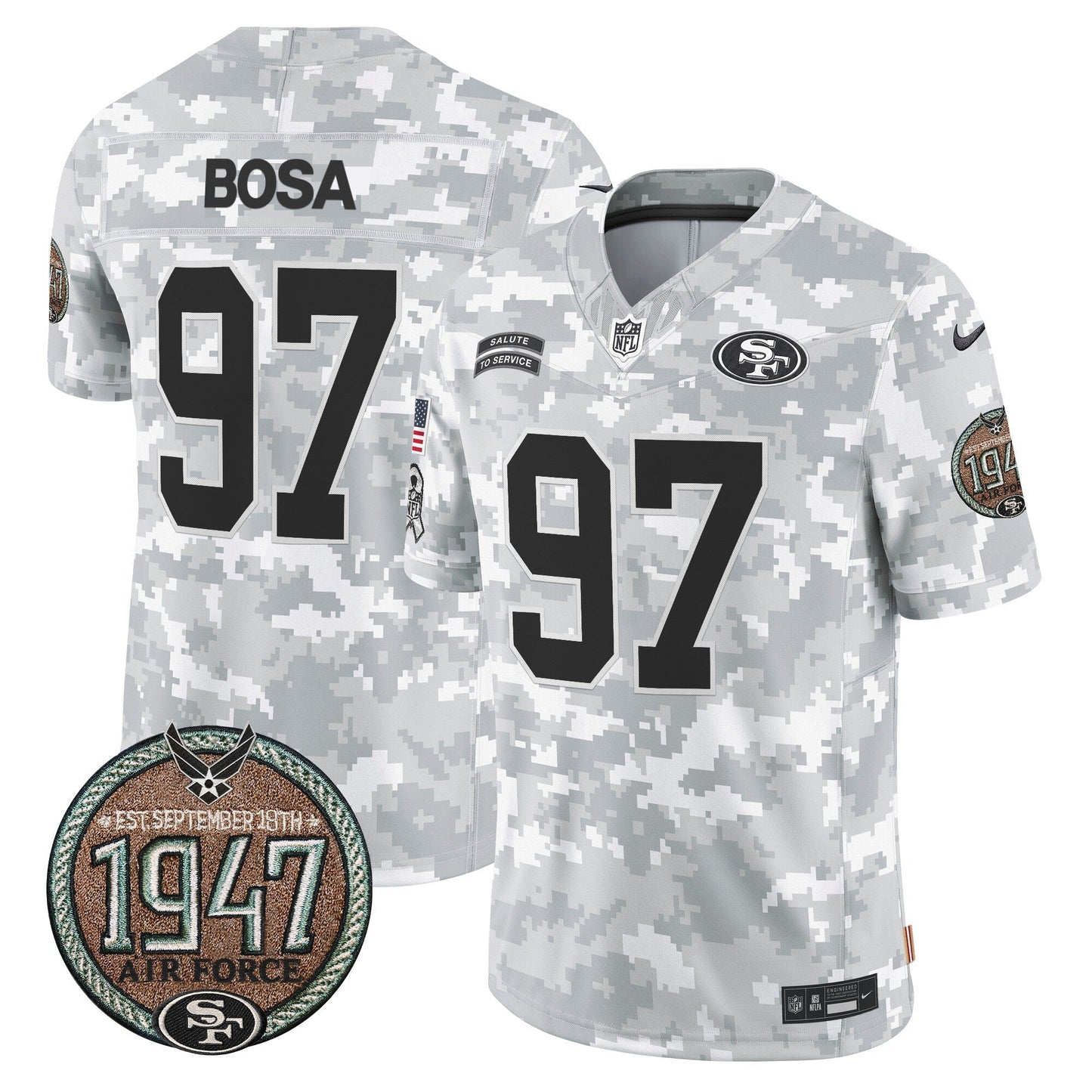 49ers 2024 Salute to Service Establishment Year Patch Vapor Limited Jersey - All Stitched