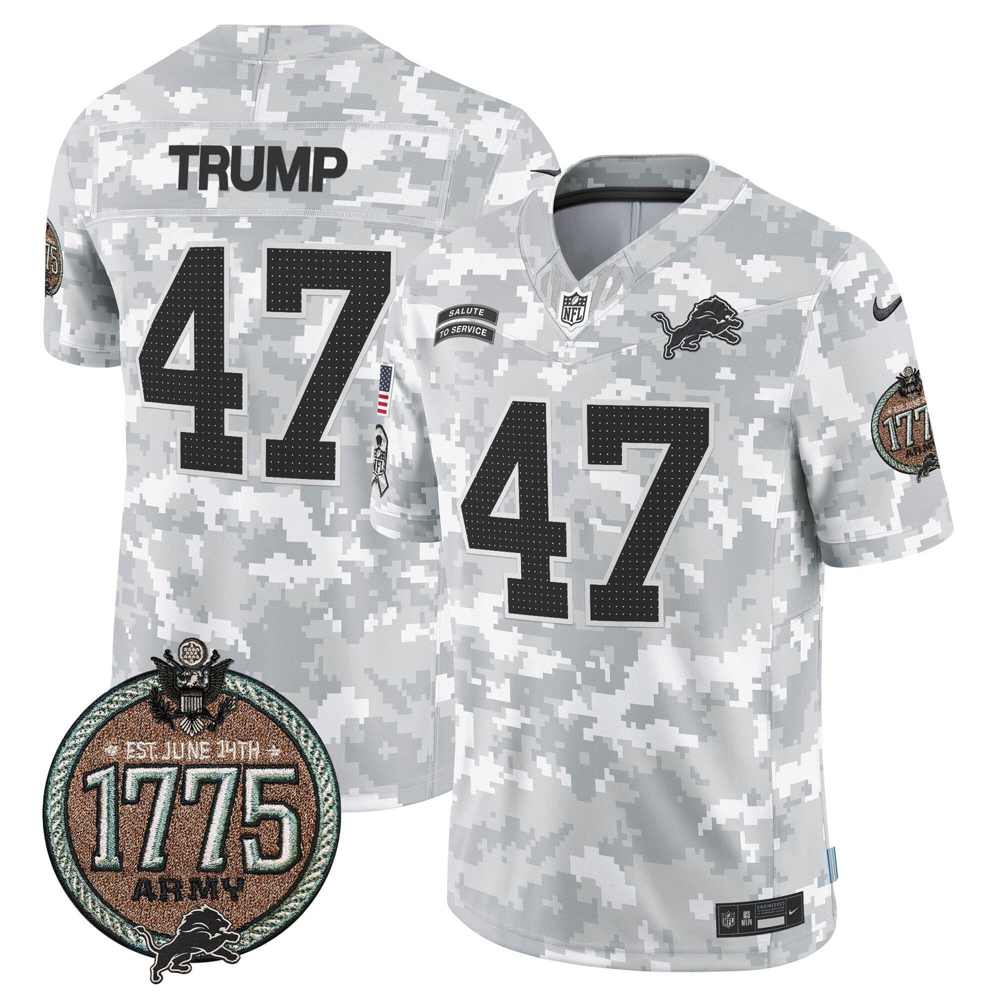DET 2024 Salute to Service Establishment Year Patch Vapor Limited Jersey - All Stitched