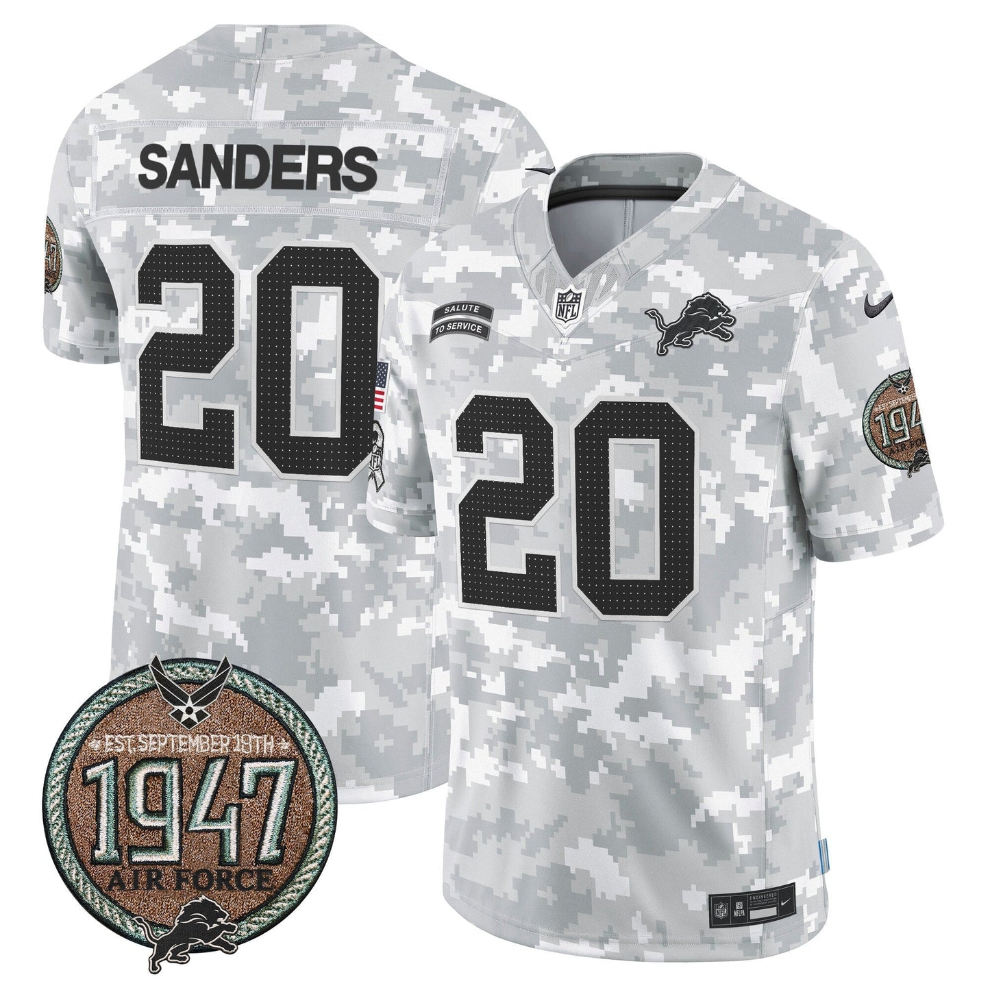 DET 2024 Salute to Service Establishment Year Patch Vapor Limited Jersey - All Stitched