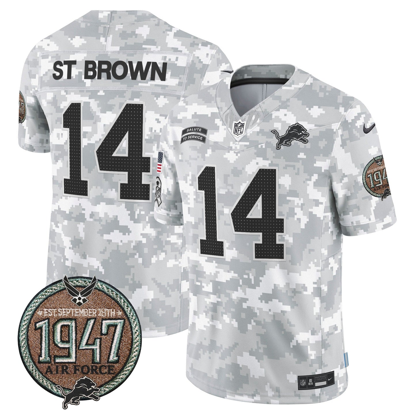 DET 2024 Salute to Service Establishment Year Patch Vapor Limited Jersey - All Stitched