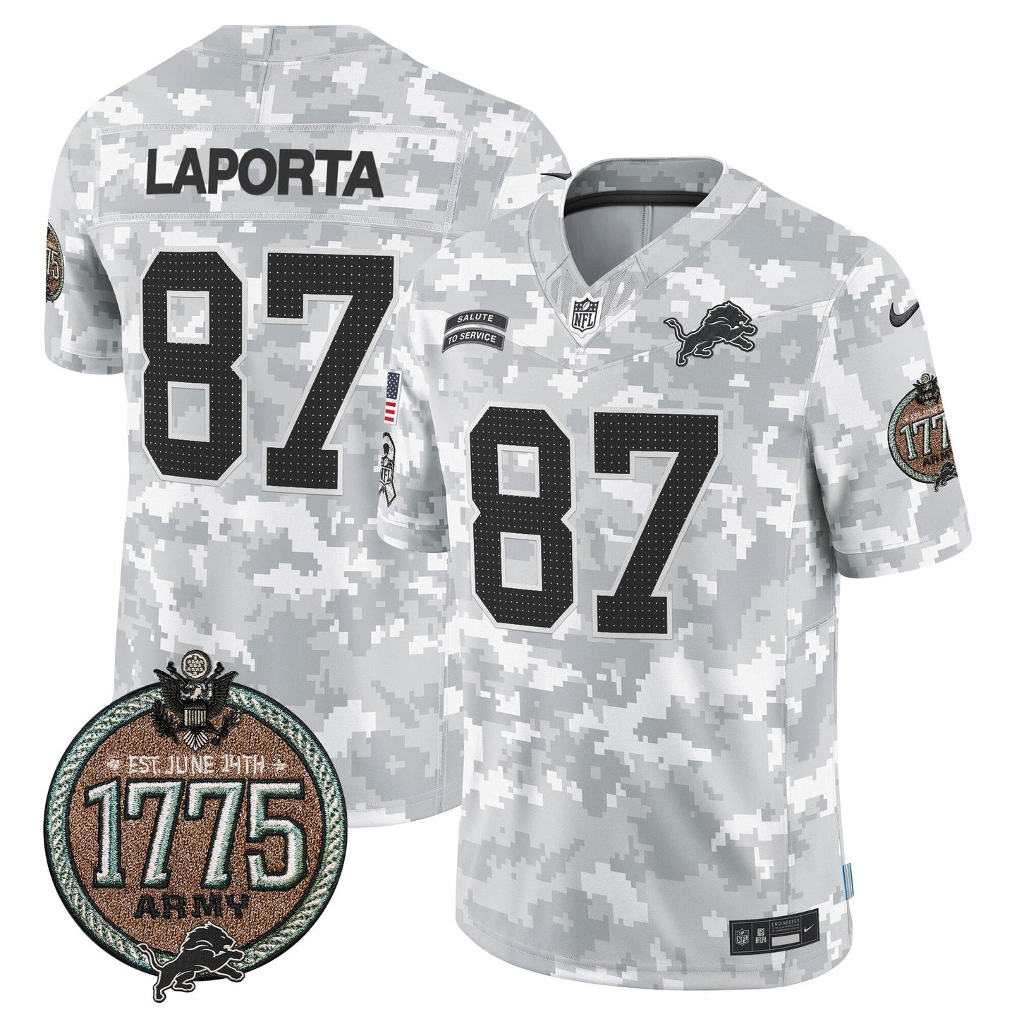 DET 2024 Salute to Service Establishment Year Patch Vapor Limited Jersey - All Stitched