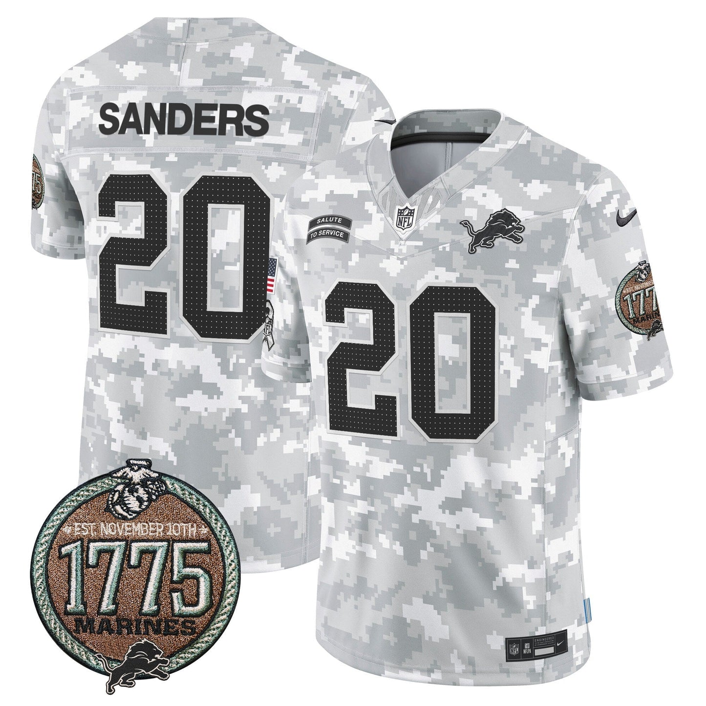 DET 2024 Salute to Service Establishment Year Patch Vapor Limited Jersey - All Stitched