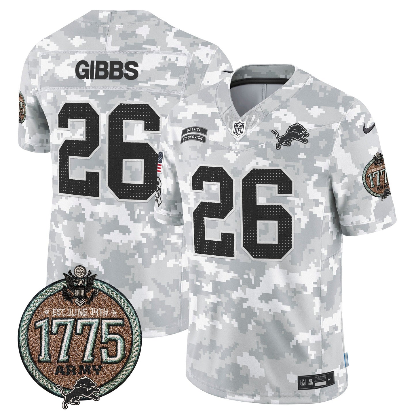 DET 2024 Salute to Service Establishment Year Patch Vapor Limited Jersey - All Stitched