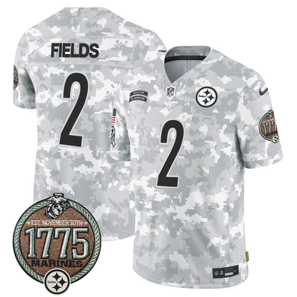 Steelers 2024 Salute to Service Establishment Year Patch Vapor Limited Jersey - All Stitched
