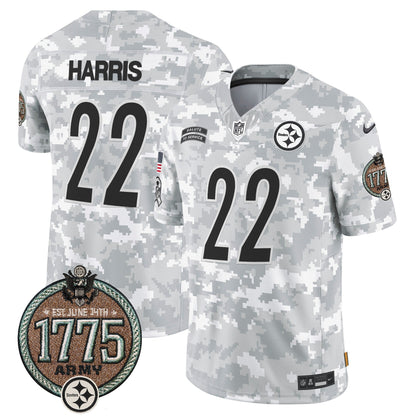 Steelers 2024 Salute to Service Establishment Year Patch Vapor Limited Jersey - All Stitched