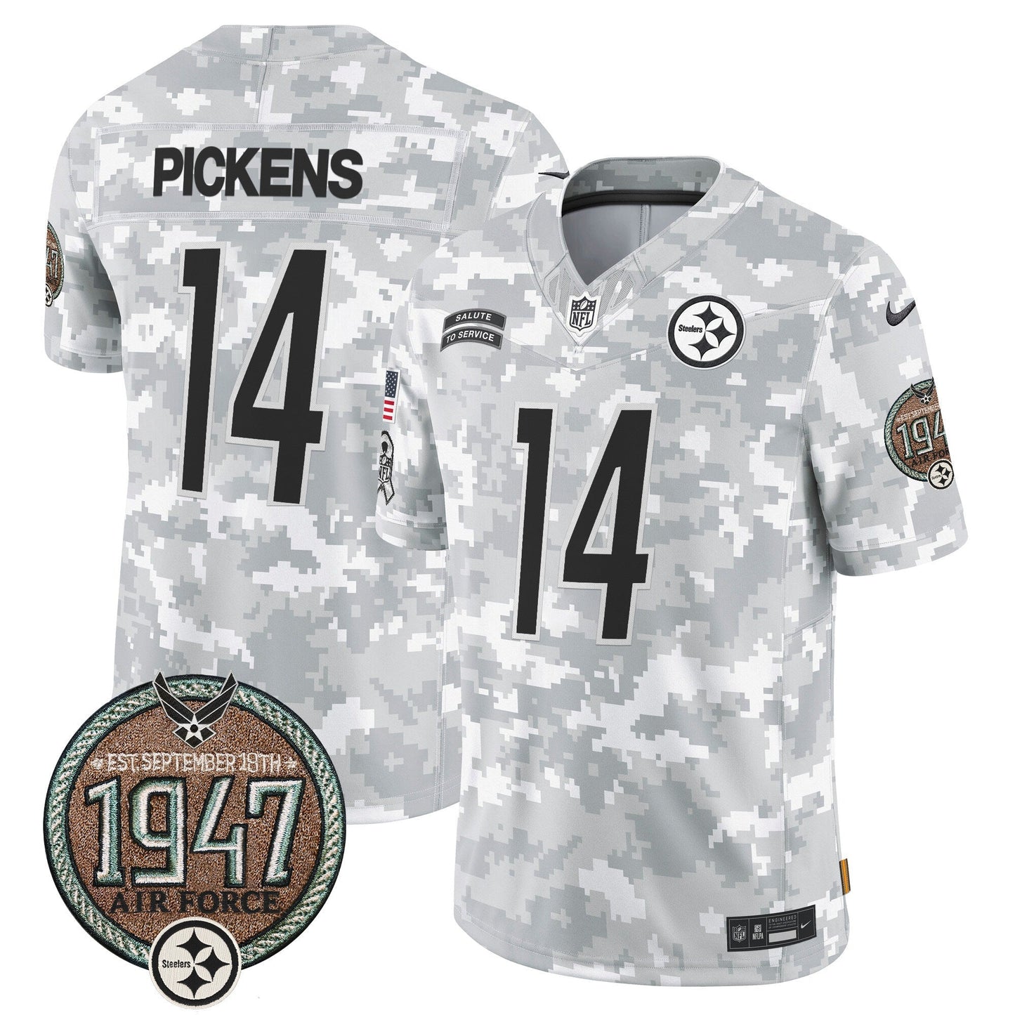 Steelers 2024 Salute to Service Establishment Year Patch Vapor Limited Jersey - All Stitched