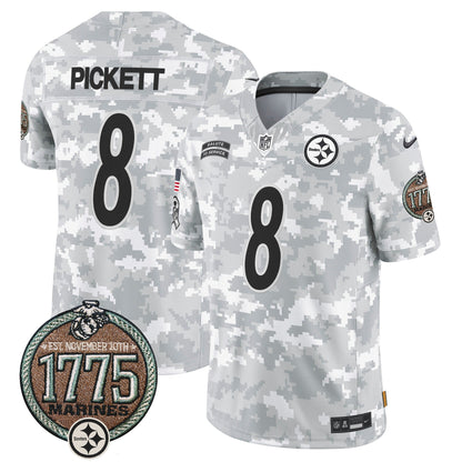 Steelers 2024 Salute to Service Establishment Year Patch Vapor Limited Jersey - All Stitched