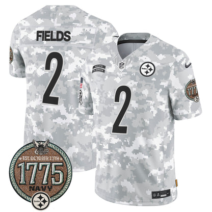 Steelers 2024 Salute to Service Establishment Year Patch Vapor Limited Jersey - All Stitched