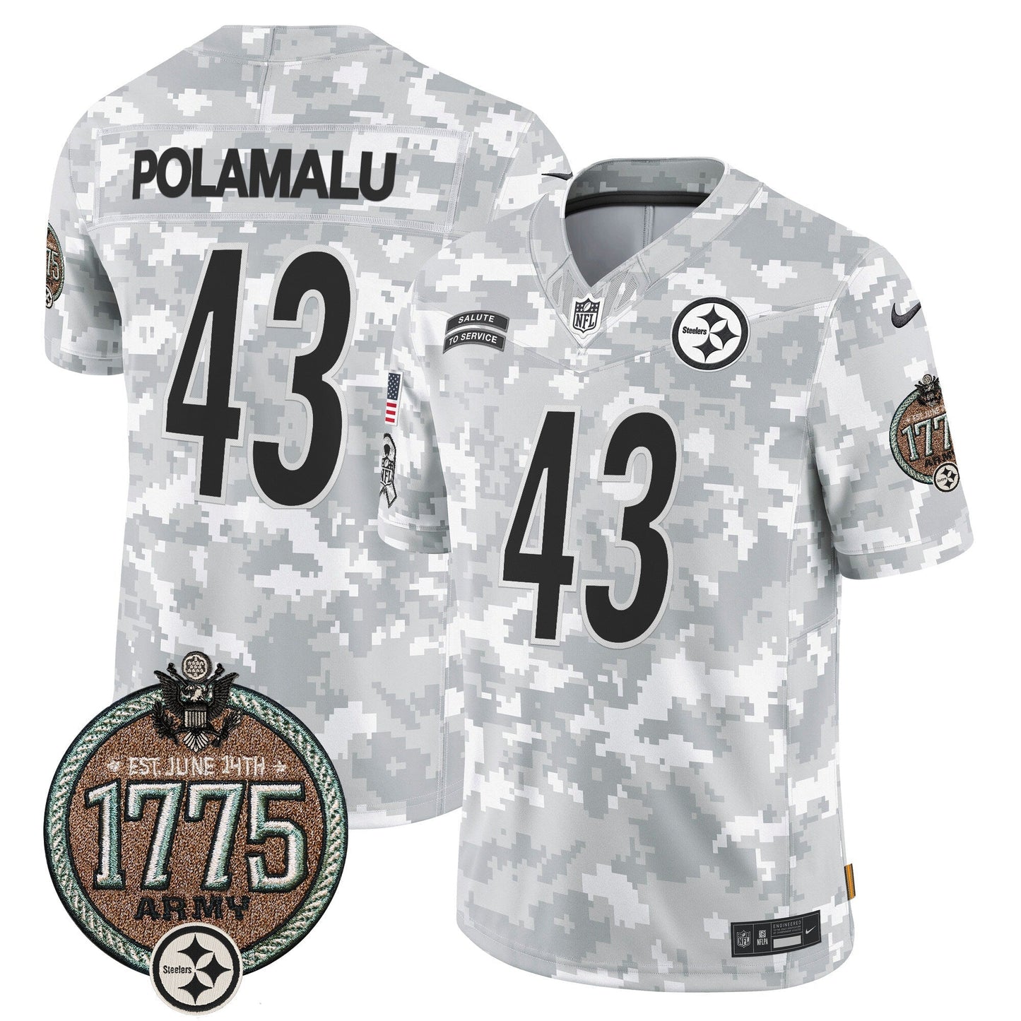 Steelers 2024 Salute to Service Establishment Year Patch Vapor Limited Jersey - All Stitched