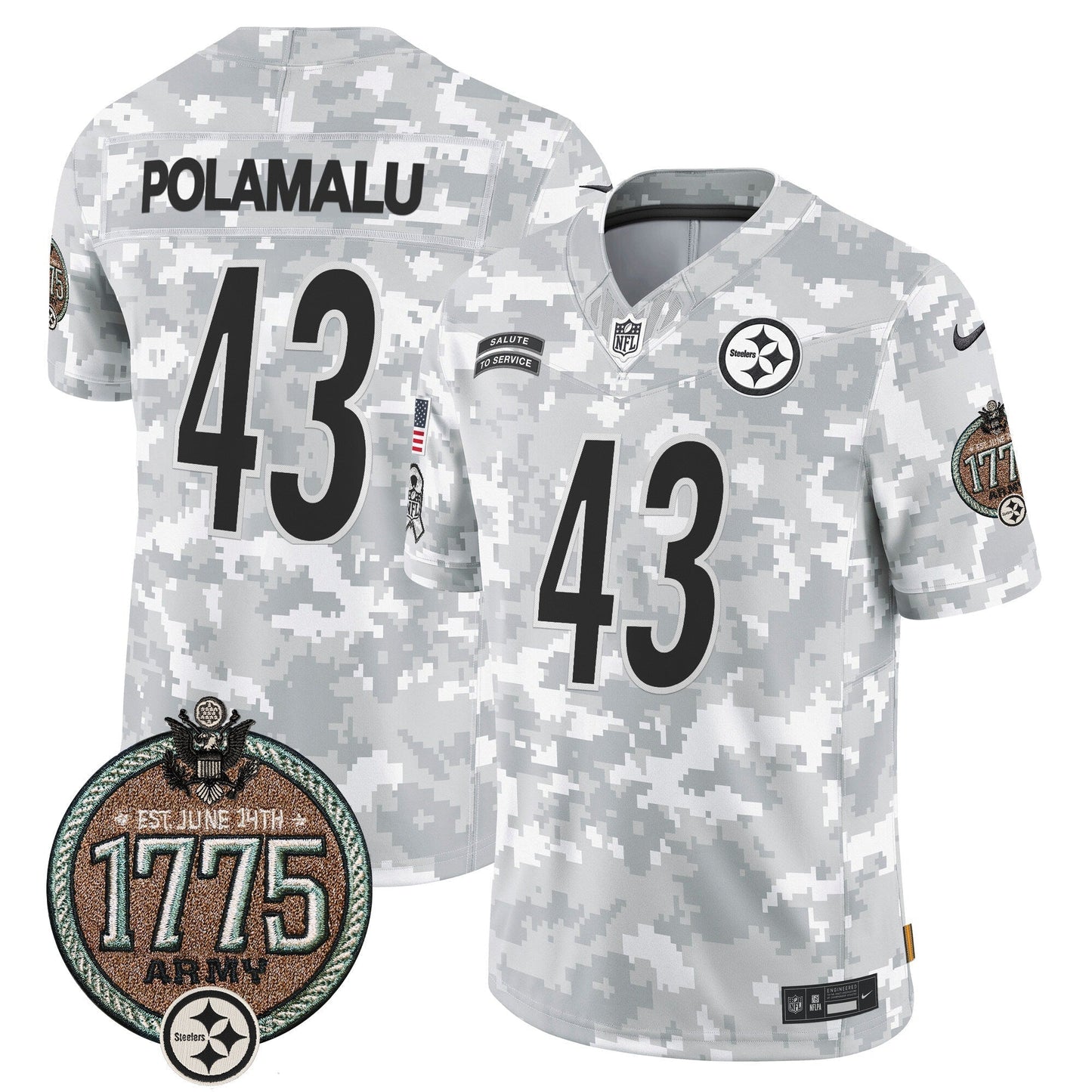 Steelers 2024 Salute to Service Establishment Year Patch Vapor Limited Jersey - All Stitched