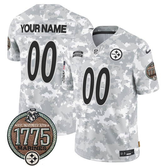 Steelers 2024 Salute to Service Establishment Year Patch Vapor Limited Custom Jersey - All Stitched