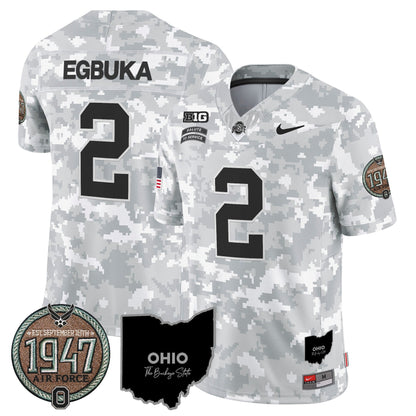 Buckeyes 2024 Salute to Service Establishment Year Patch Vapor Limited Jersey - All Stitched