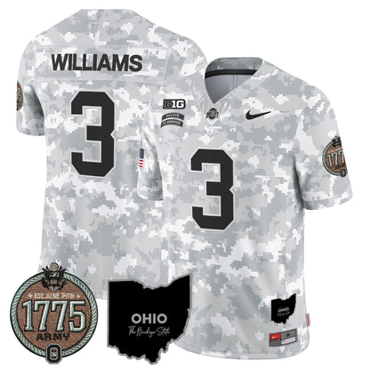 Buckeyes 2024 Salute to Service Establishment Year Patch Vapor Limited Jersey - All Stitched