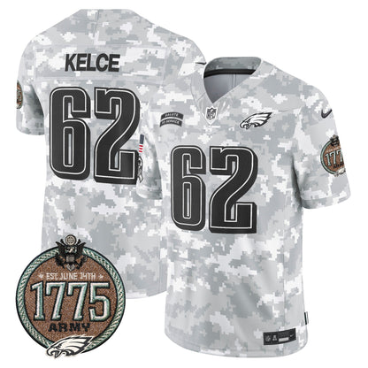 Eagles 2024 Salute to Service Establishment Year Patch Vapor Limited Jersey - All Stitched