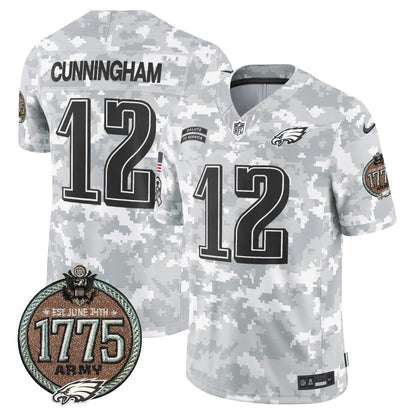 Eagles 2024 Salute to Service Establishment Year Patch Vapor Limited Jersey - All Stitched