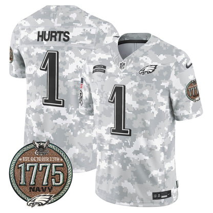 Eagles 2024 Salute to Service Establishment Year Patch Vapor Limited Jersey - All Stitched
