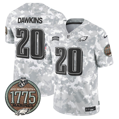 Eagles 2024 Salute to Service Establishment Year Patch Vapor Limited Jersey - All Stitched