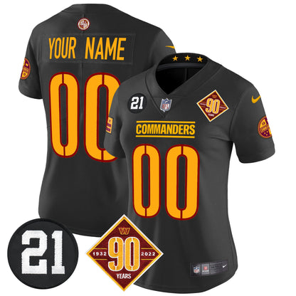 Washington Commanders 90th & Sean Taylor Patch Vapor Limited Custom Jersey - All Stitched