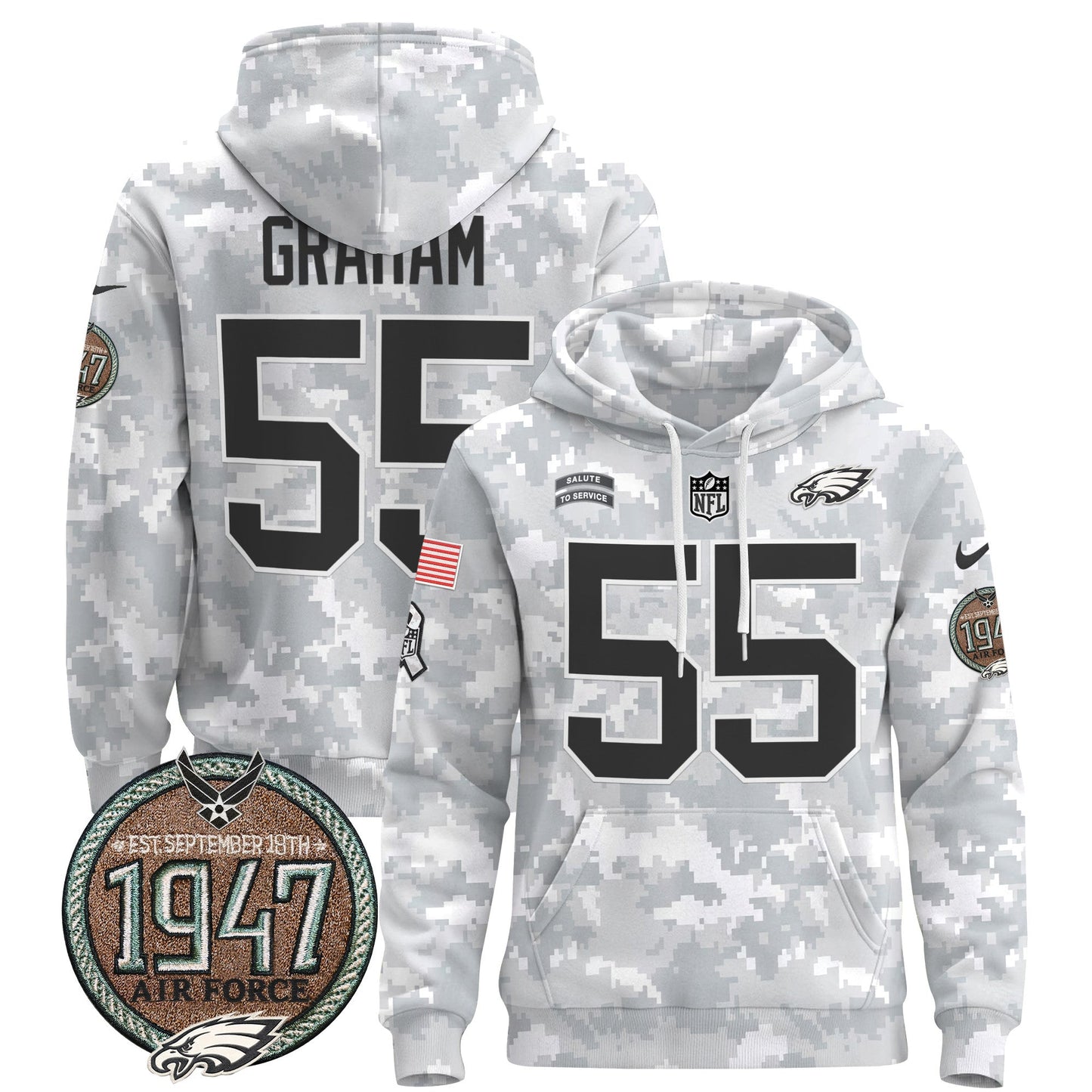 PHI 2024 Salute to Service Establishment Year Patch Pullover Hoodie