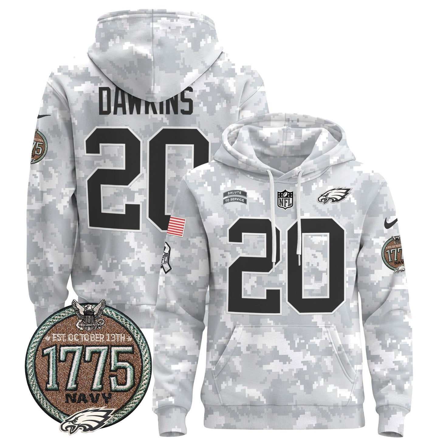 PHI 2024 Salute to Service Establishment Year Patch Pullover Hoodie