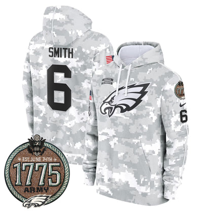 Eagles 2024 Salute to Service Establishment Year Patch Fleece Pullover Hoodie