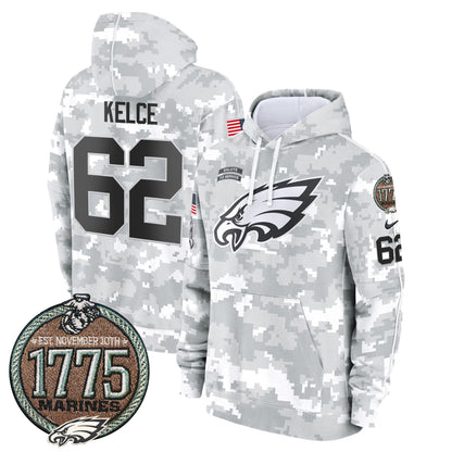 Eagles 2024 Salute to Service Establishment Year Patch Fleece Pullover Hoodie