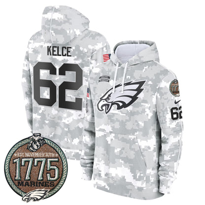 Eagles 2024 Salute to Service Establishment Year Patch Fleece Pullover Hoodie