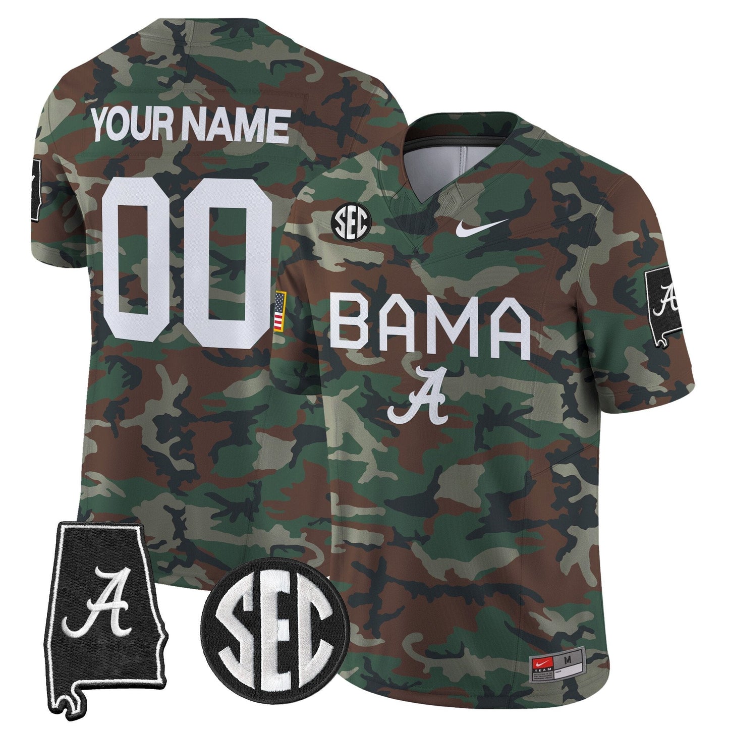 BAMA 2024 Military Vapor Limited Custom Jersey - All Stitched