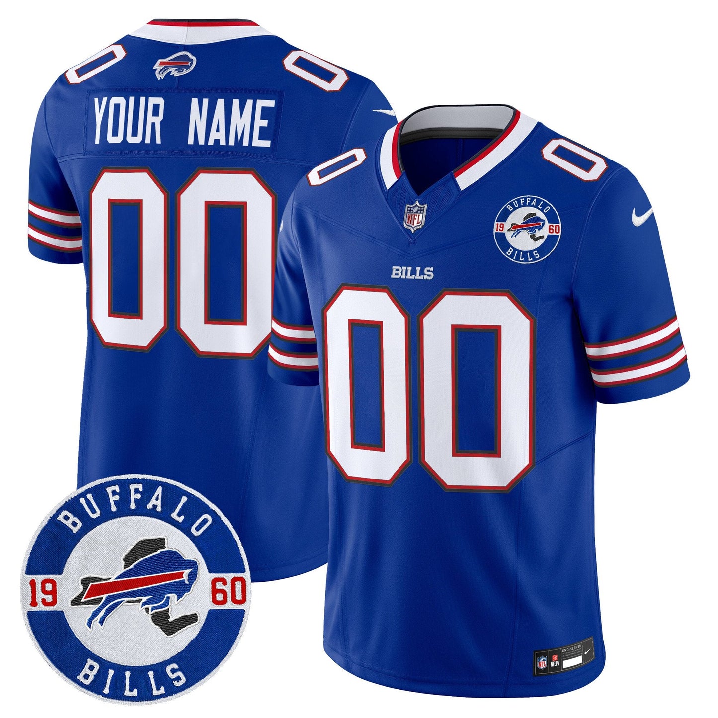 Buffalo Bills 2024 Vapor Limited Custom Jersey - Est. 1960 Patch - All Stitched