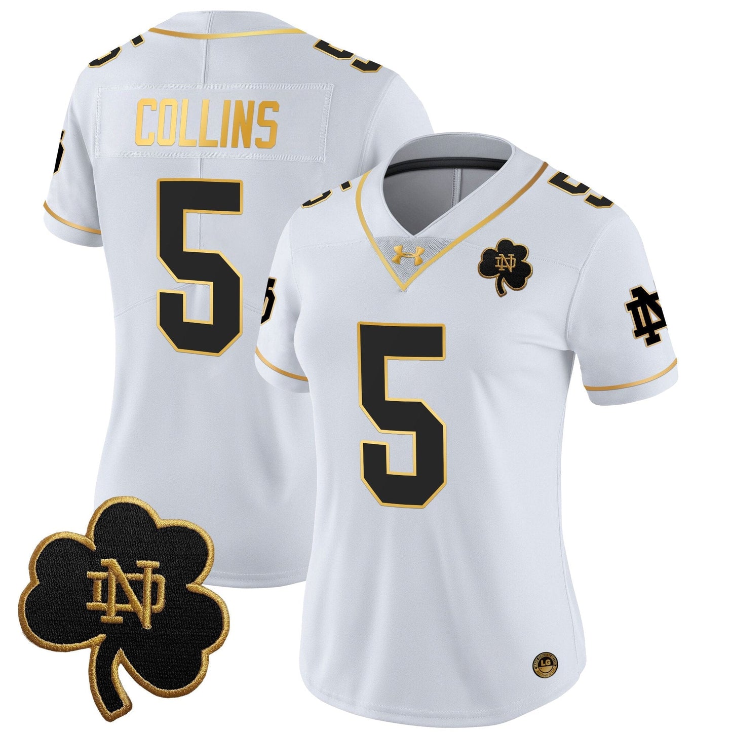 Women's ND 2024 Gold Vapor Limited Jersey - All Stitched