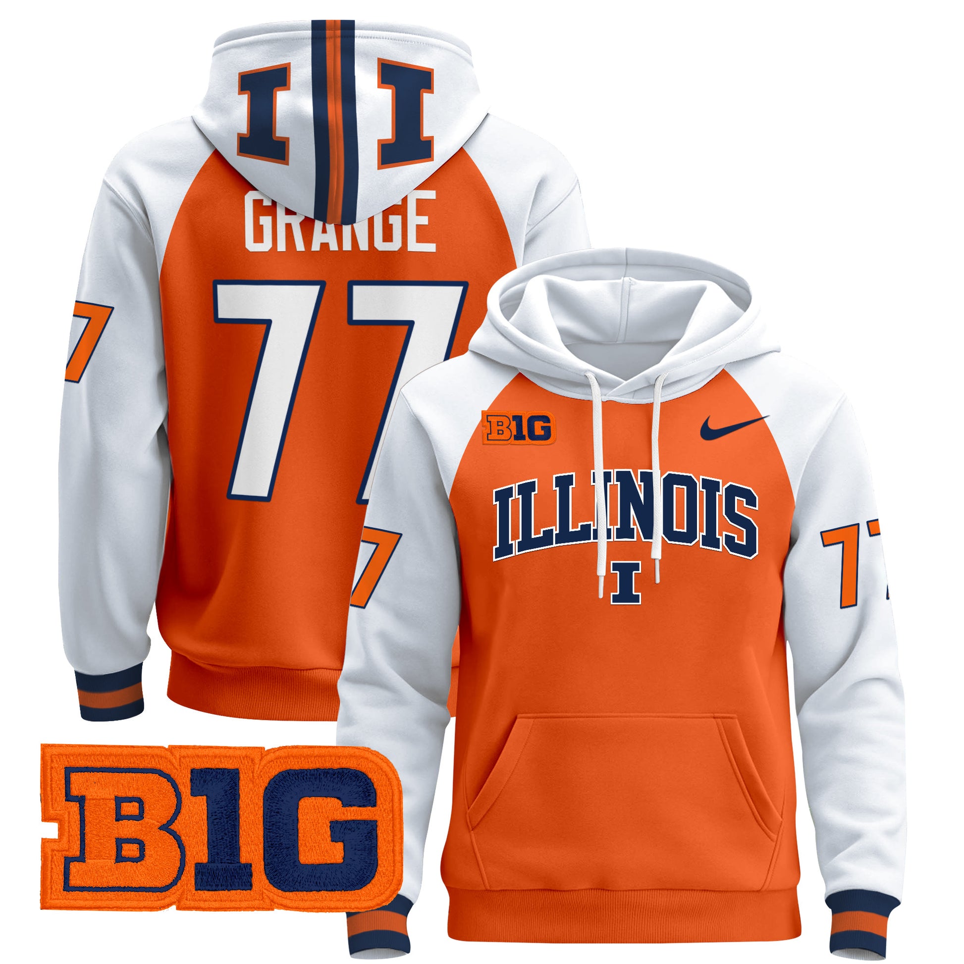 Men's Illinois Fighting Illini 2025 Pullover Hoodie V2 - All Stitched