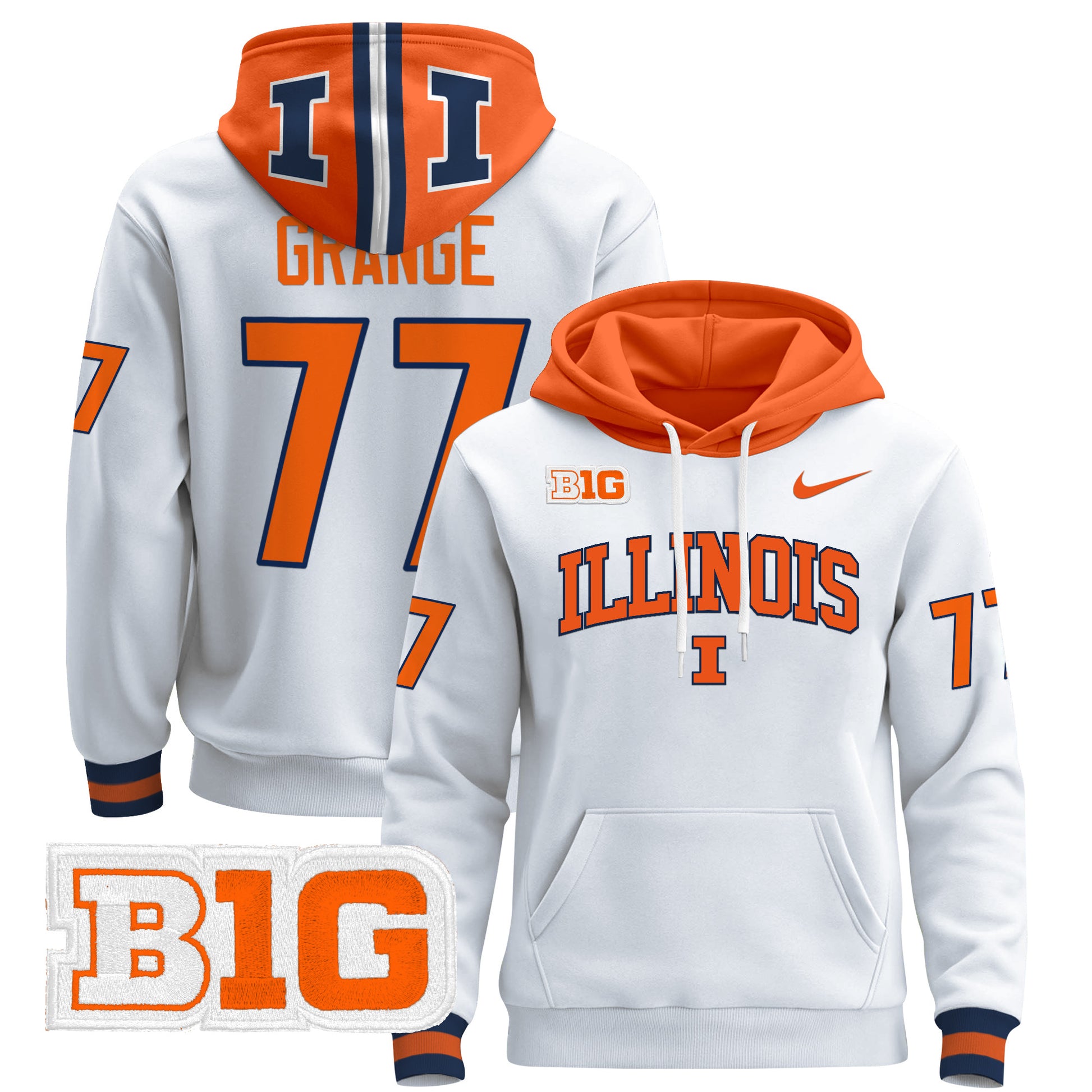 Men's Illinois Fighting Illini 2025 Pullover Hoodie V2 - All Stitched