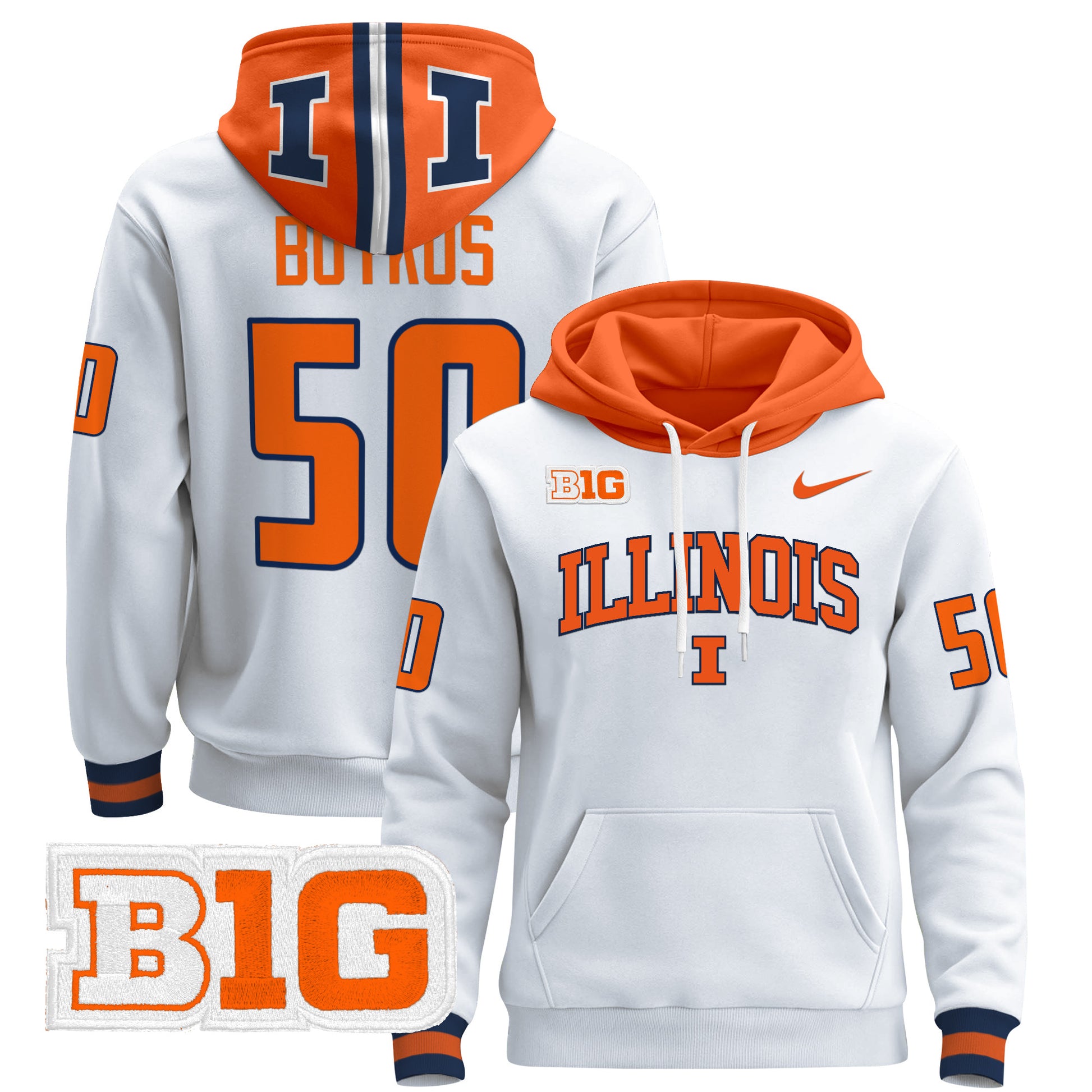 Men's Illinois Fighting Illini 2025 Pullover Hoodie V2 - All Stitched