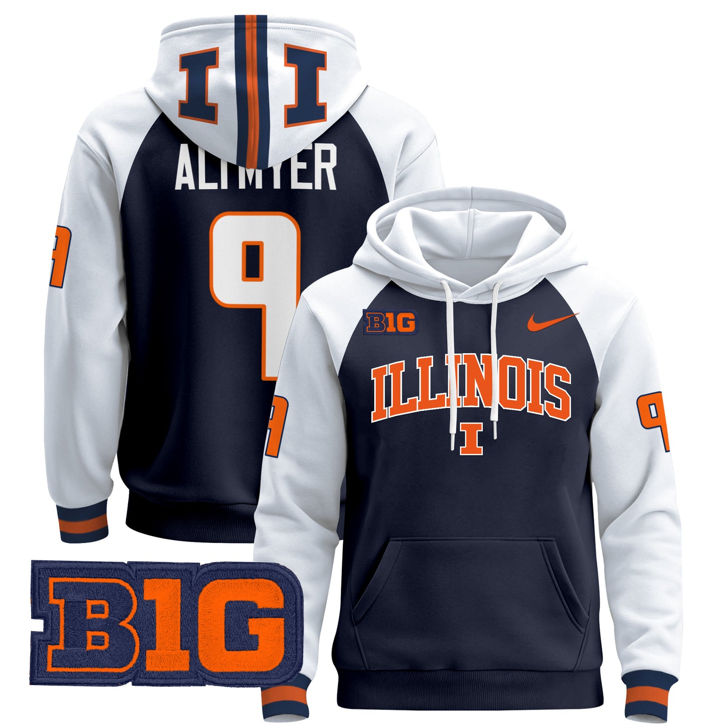 Men's Illinois Fighting Illini 2025 Pullover Hoodie V2 - All Stitched