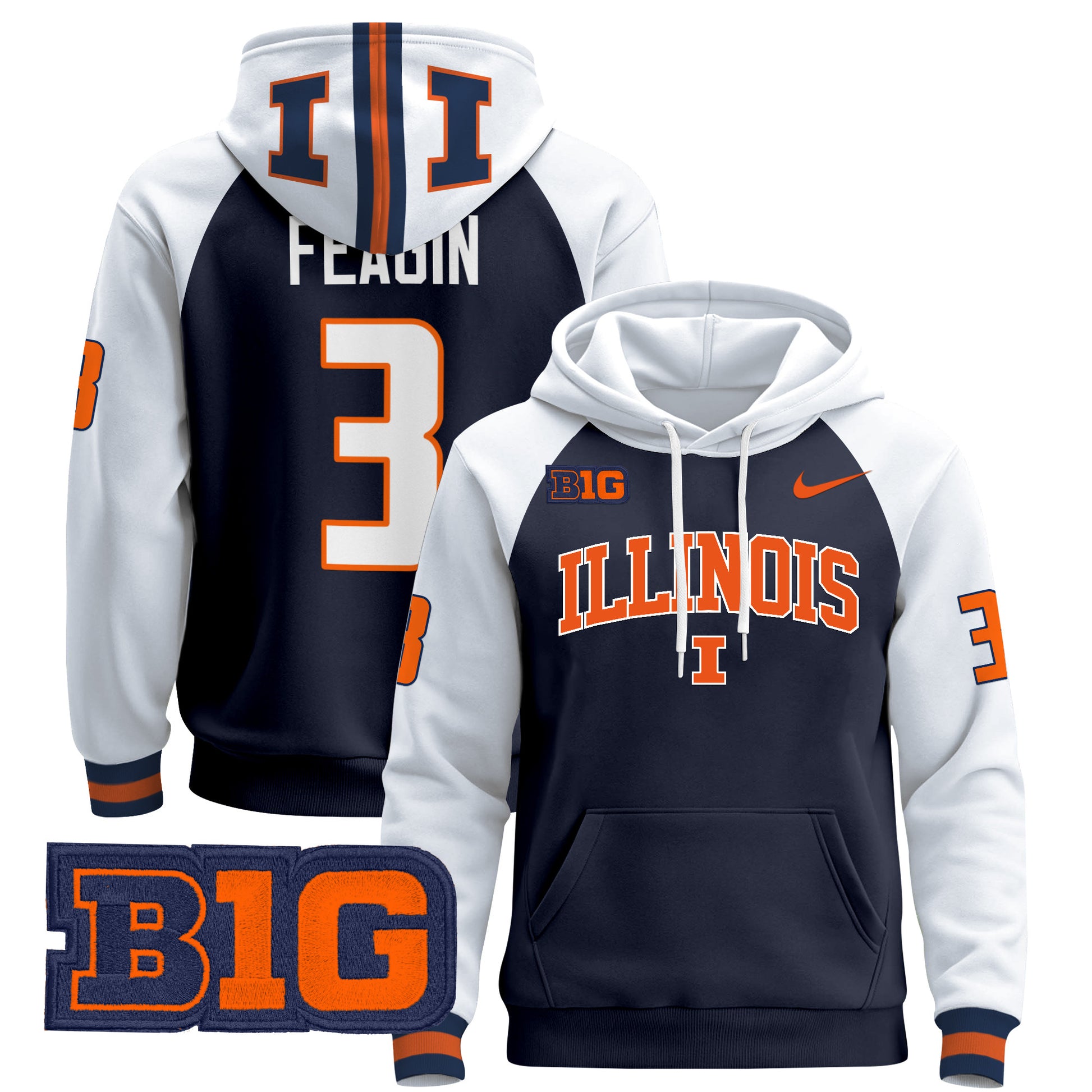 Men's Illinois Fighting Illini 2025 Pullover Hoodie V2 - All Stitched