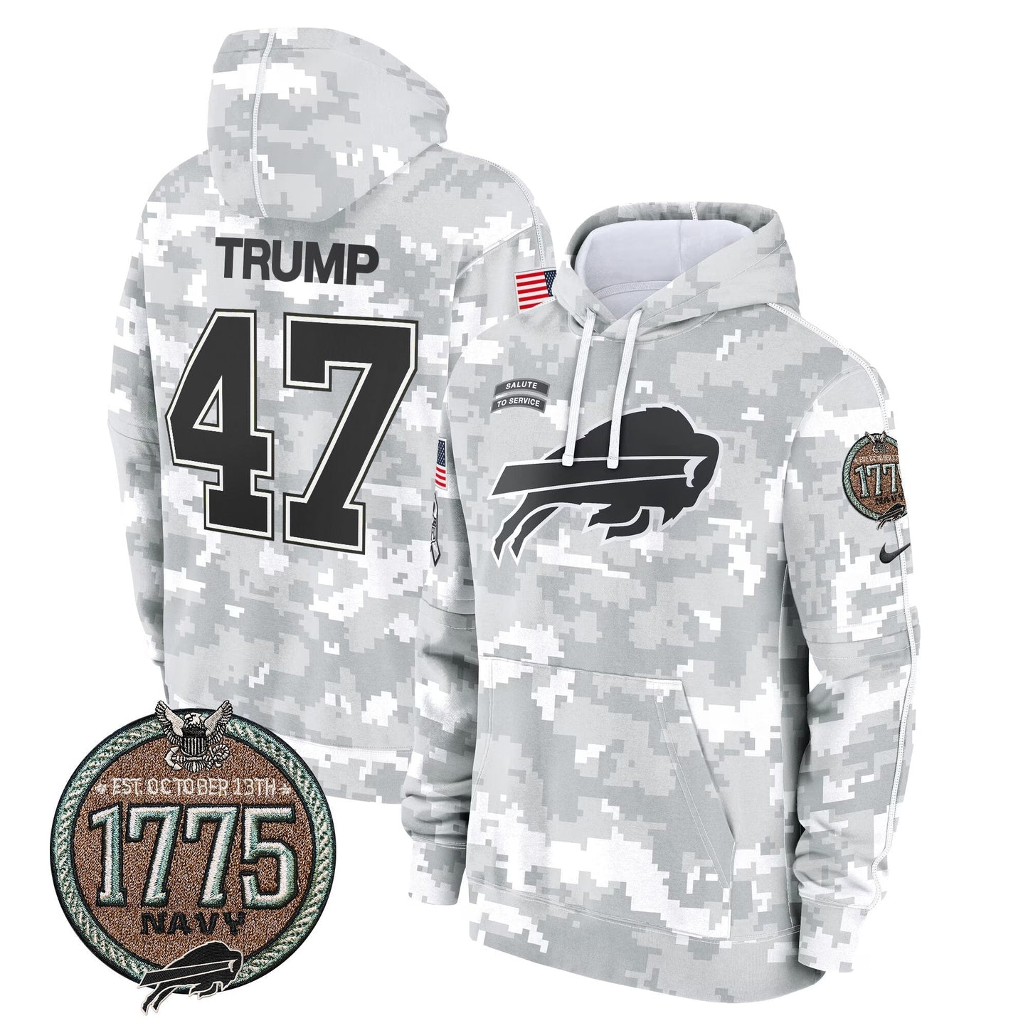 BUF 2024 Salute to Service Establishment Year Patch Fleece Pullover Hoodie