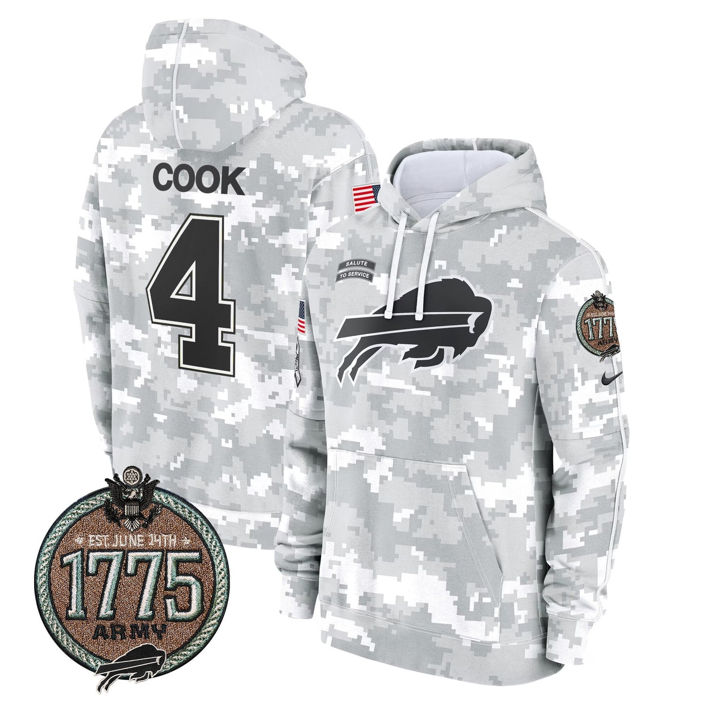 BUF 2024 Salute to Service Establishment Year Patch Fleece Pullover Hoodie