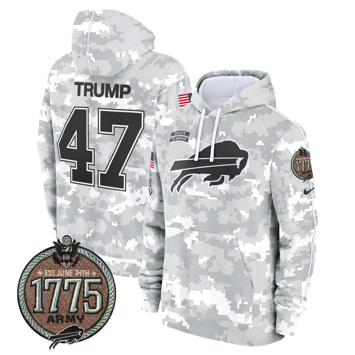 BUF 2024 Salute to Service Establishment Year Patch Fleece Pullover Hoodie